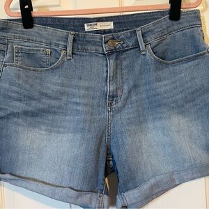 Signature by Levi Strauss Mid-Rise Blue Denim Shorts